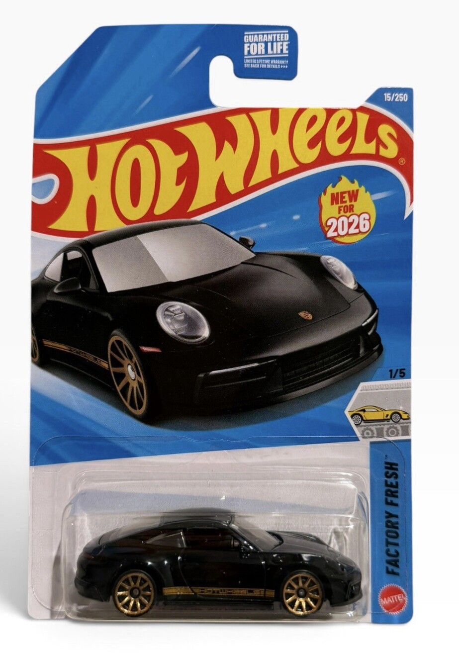 Hot Wheels Factory Fresh 1/5 Porsche 911 Carrera T 15/250 New For 2026 Black